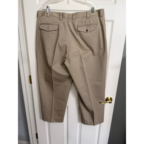 Men's Tan LL Bean Natural Fit Slacks 40x27 100% Cotton - Picture 2 of 6